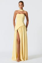 Silk Scarf Drapeli Maxi Elbise