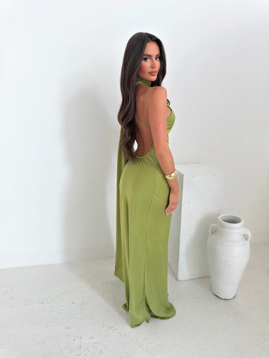 Sienna Drapeli Maxi Elbise