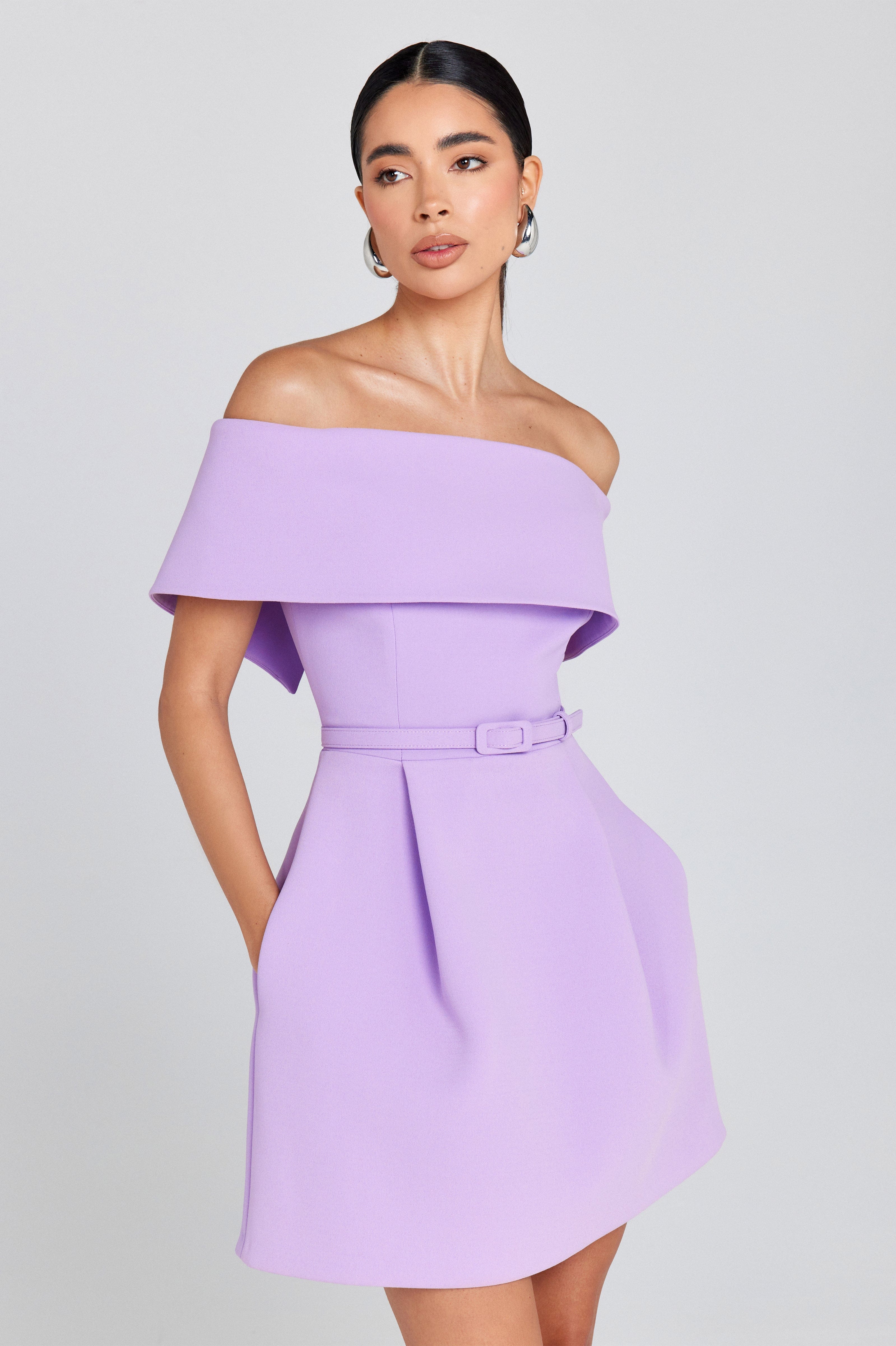 Harper Mor Mini Elbise